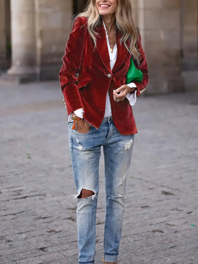 Isadora | Blazer élégant en velours