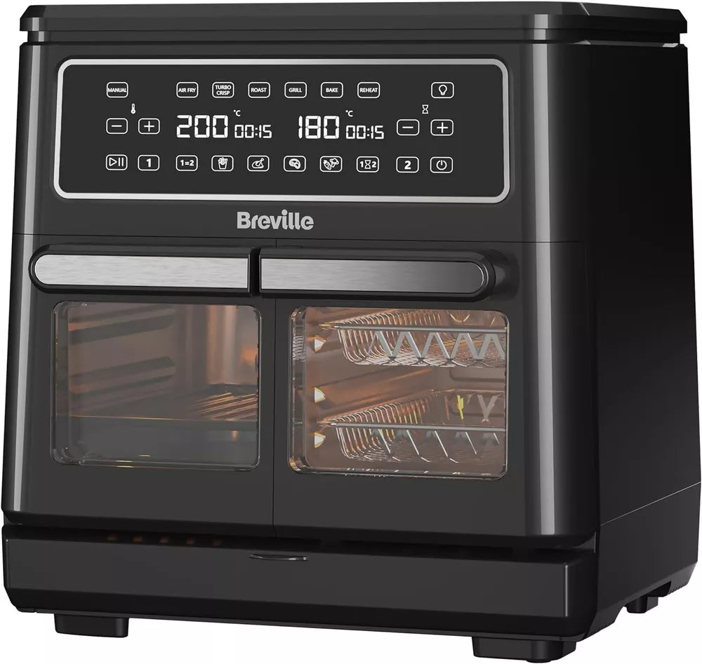 Breville Halo Flexi Digital Dual Air Fryer Oven 11L 2400W Black VDF130