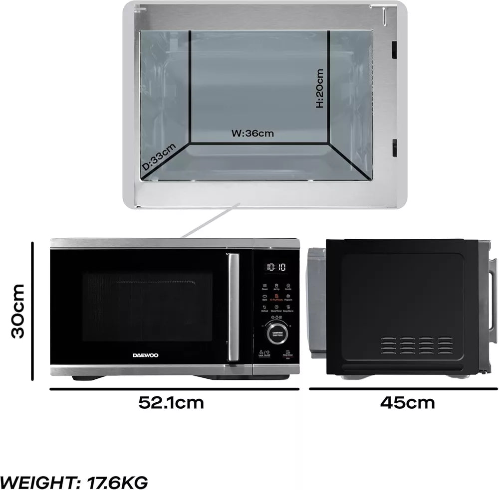 Daewoo All-in-1 Combo Air Fryer Microwave Oven 2400W 26 Litre Combination Combi